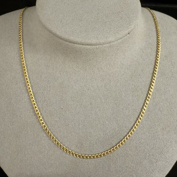 10k Solid Gold 2.3mm Cuban Link Chain 22in - NEW - Picture 1 of 7